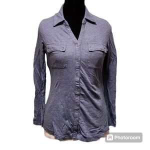 Liz Claiborne - petite medium button-down blue g…